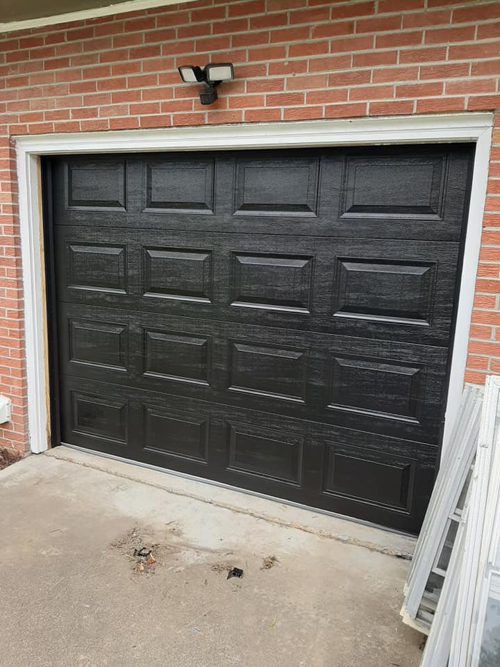 black garage doors