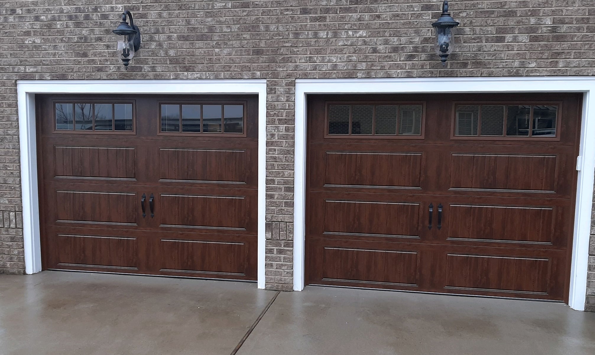 clopay walnut garage doors