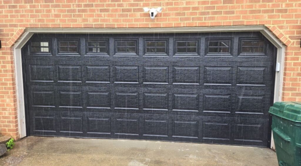 Black traditional garage door