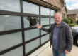 Glass garage door safety broken damaged garage door