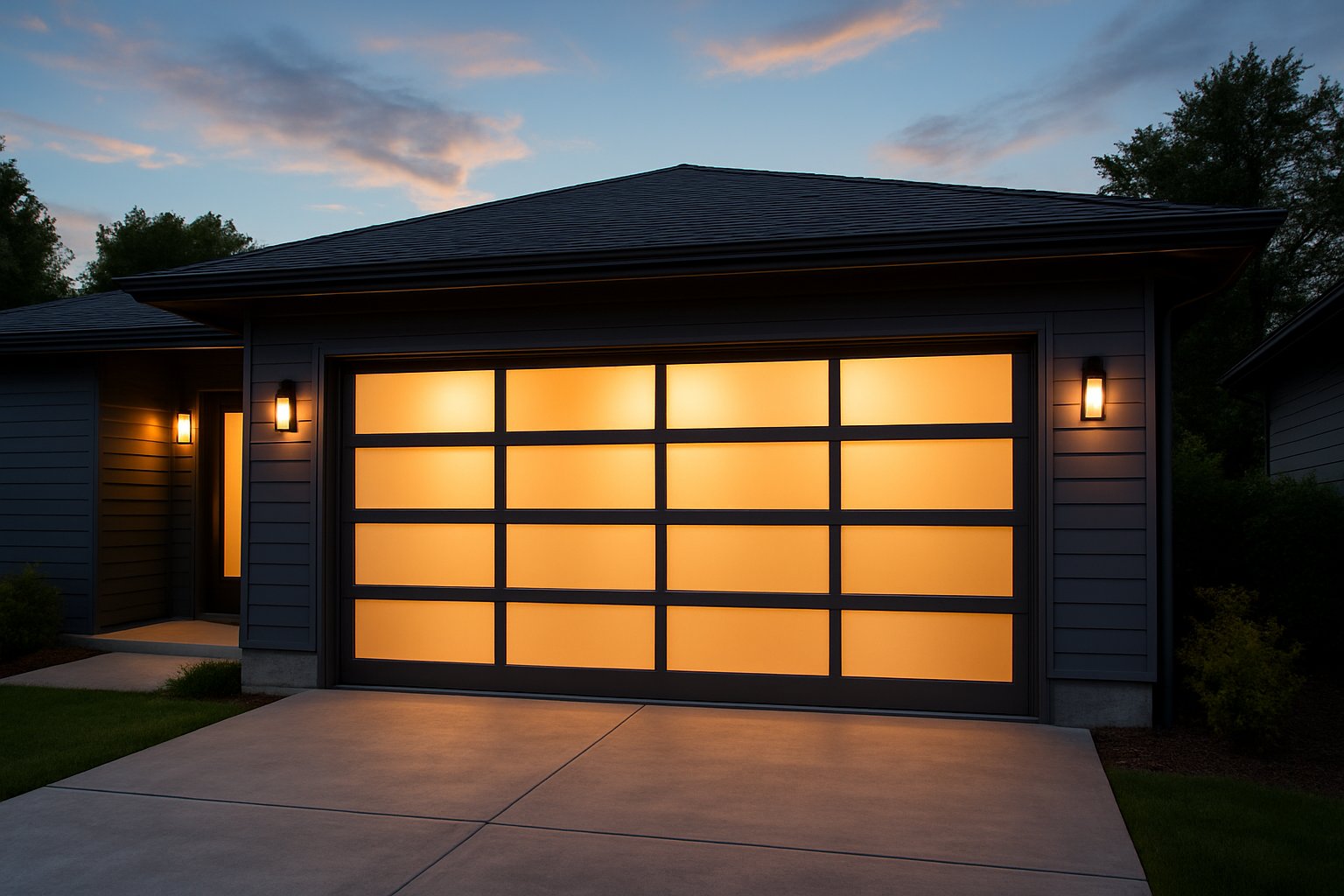 Aluminium and glass garage doors installed in Chesapeake VA