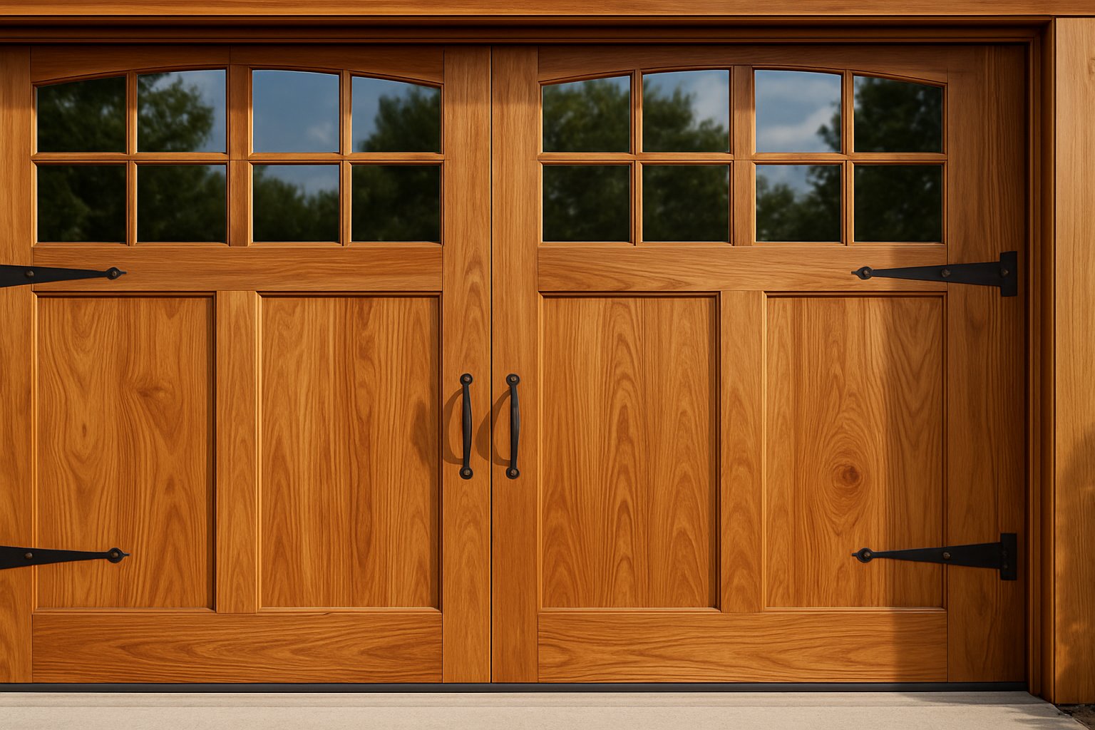 Wooden garage doors installed in Chesapeake VA