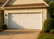 Insulated steel garage door on a suburban Virginia home - energy efficient garage door Chesapeake
