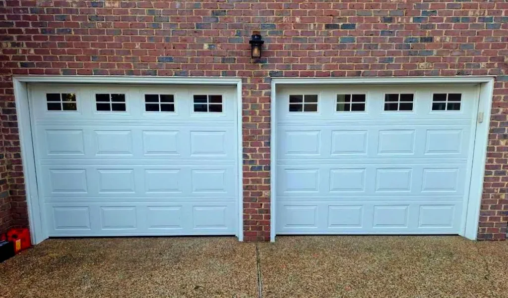 2 8 x 7 short panel white with glass and inserts garage door - Garage Door Enterprises, Chesapeake VA