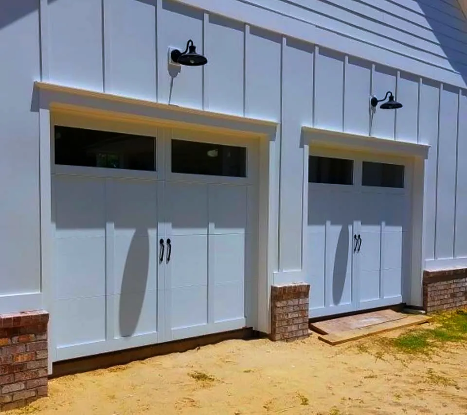 Carriage house overlay garage door - Garage Door Enterprises, Chesapeake VA